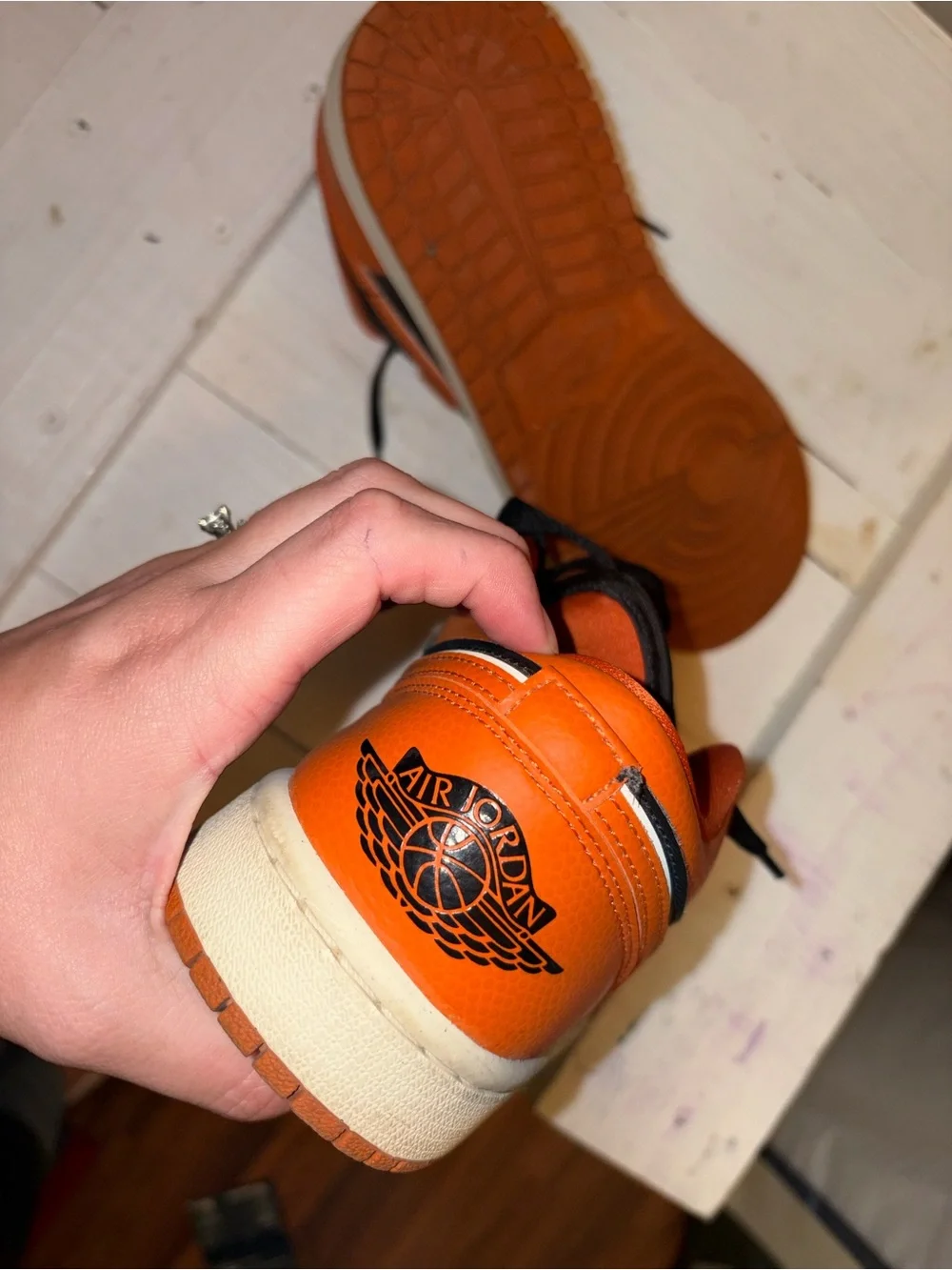 Jordan Low-Top Sneakers in Orange and Black